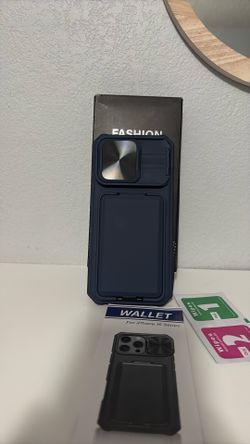 New Fashion Enjoy Life iPhone Case For Wallet & Stand For iPhone 16 Pro Blue Color 