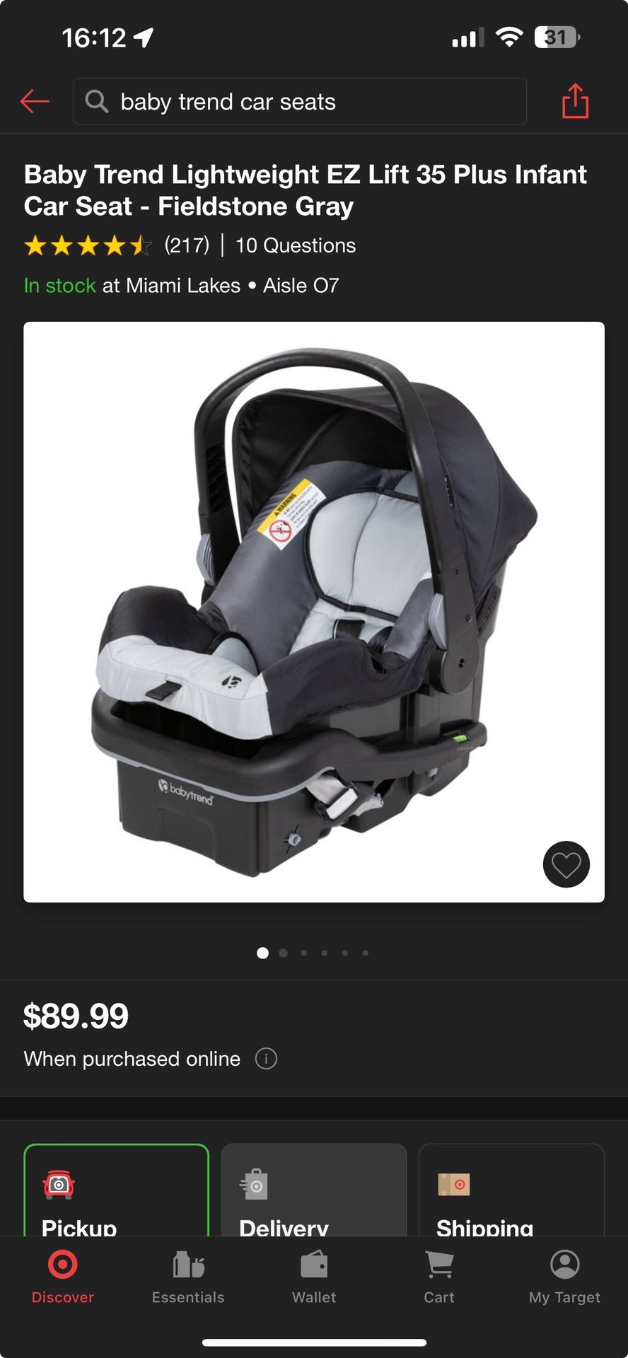 Baby Trend Infant Car seat 