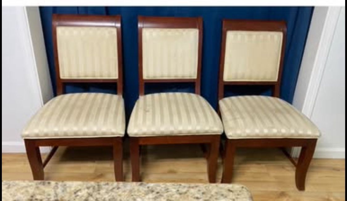 $40 OBO Set Of 3 Beautiful Wood Dining Accent Chairs