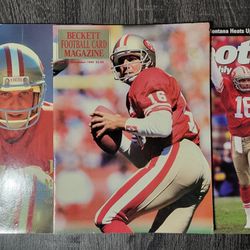 (3) 1990, 1991, 2000 Joe Montana Beckett & Tuff Stuff Card Magazines San Francisco 49ers 