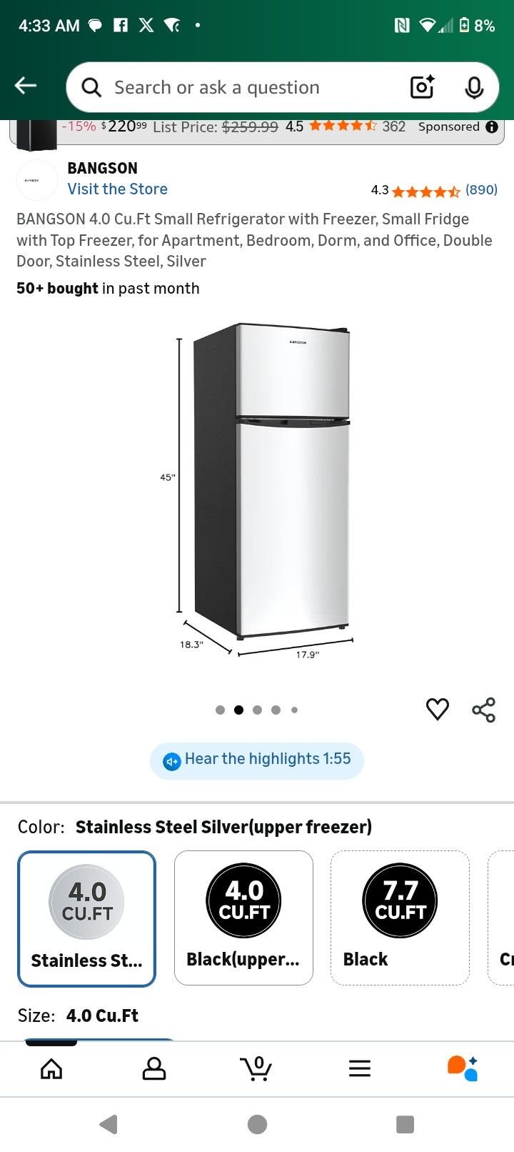 Bangson Fridge Brand New