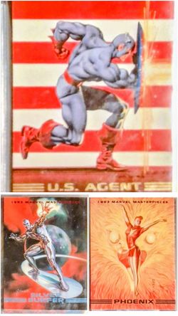 1993 Marvel Masterpieces 3 Hero Trading Cards: Silver Surfer, Phoenix