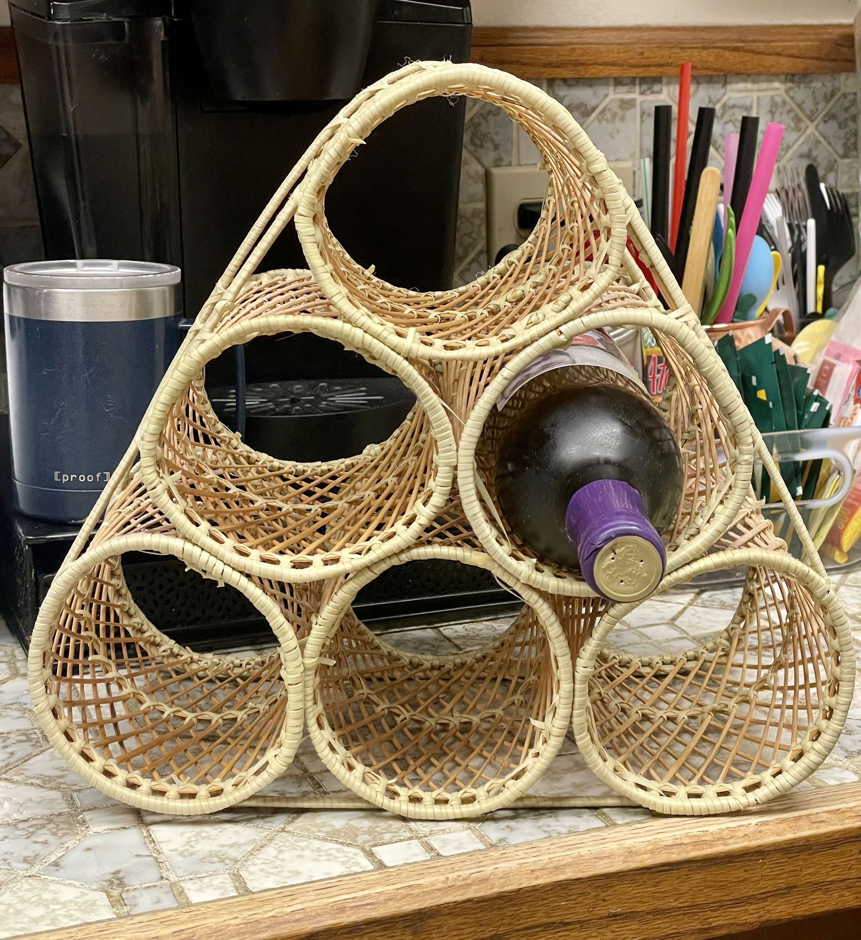Cute Wicker Wine Rack
