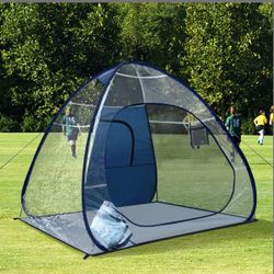 Sports Tent All Weather Clear PVC Camping Pod For Camping, Soccer, Football, And Ice Fishing (3 Person Tent Blue)