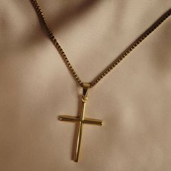  18k Gold Plated Trendy Jesus Cross Necklace
