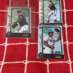 Autograph Bow man chro me baseball cards 