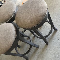 3 Wooden Bar Stools 