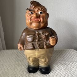 Vintage Carnival Chalkware Army Sergeant Bank Figure 12”