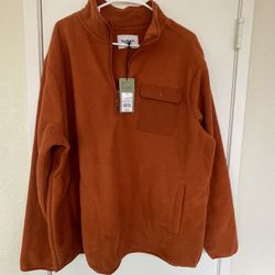 Terracotta fleece men sweater with side pockets size XL