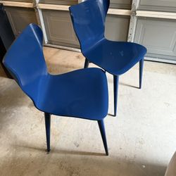 Like New Crate & Barrel Blue Chairs X 2