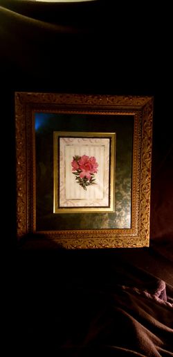 "Somerset Custom Framing", flower painting.