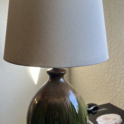 Vintage Green And Gold Lamp 
