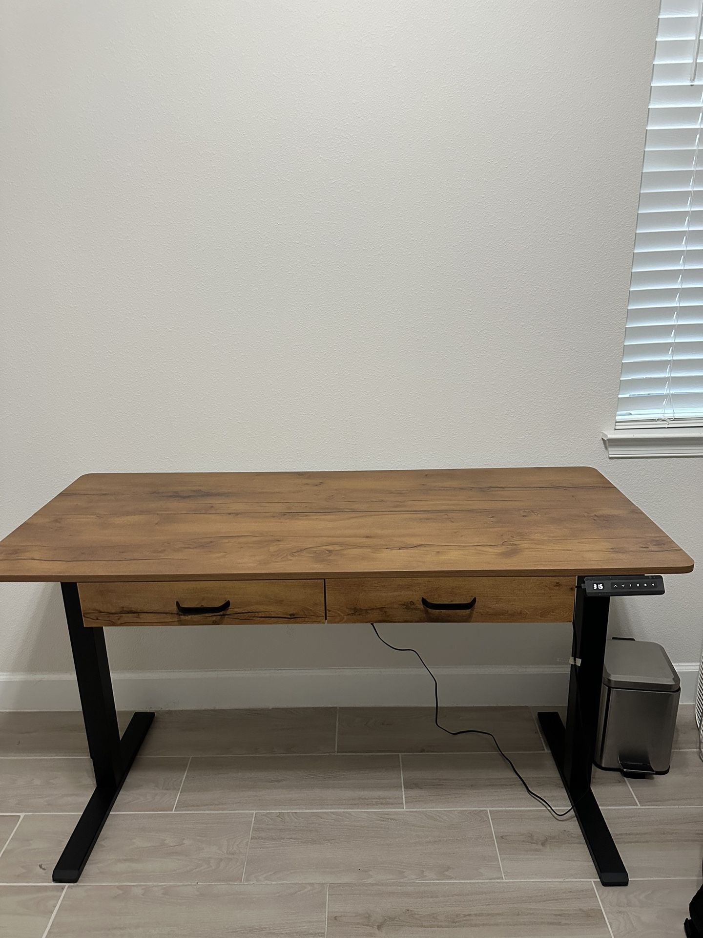 Wooden Standing Desk With Drawers