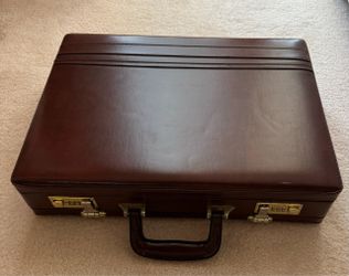 Burgundy Brief Case, 18”x13”x4” Expandable To 5”, Similar Ones New Listed  Over $100, Great Condition
