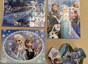 (GOOD) Frozen Elsa and Anna Puzzles (3 Sets)