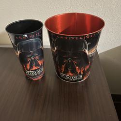 Revenge Of The Sith Popcorn Bucket Tin And Cup 