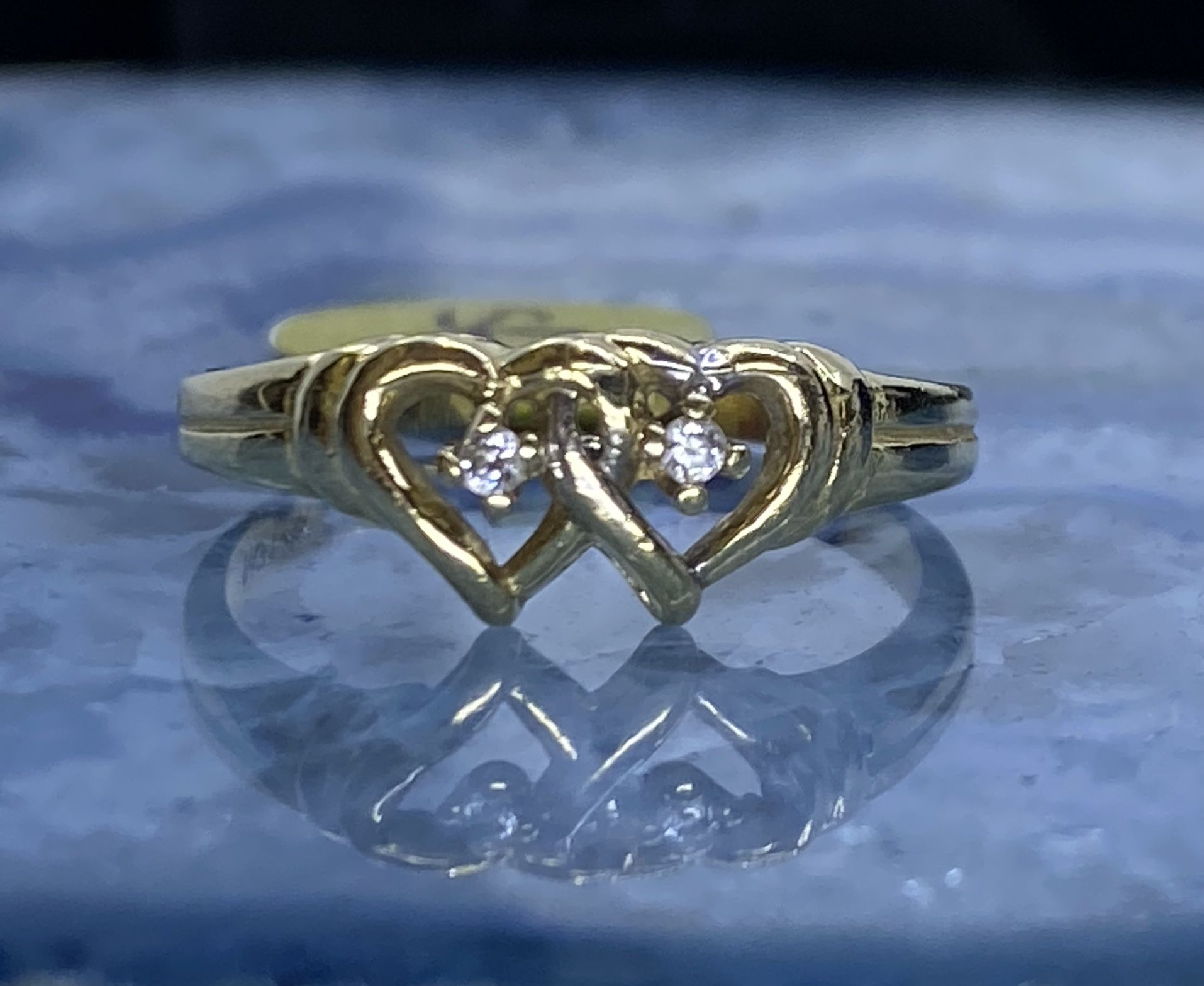 $350 Yellow Gold W Zirconia Heart Ring