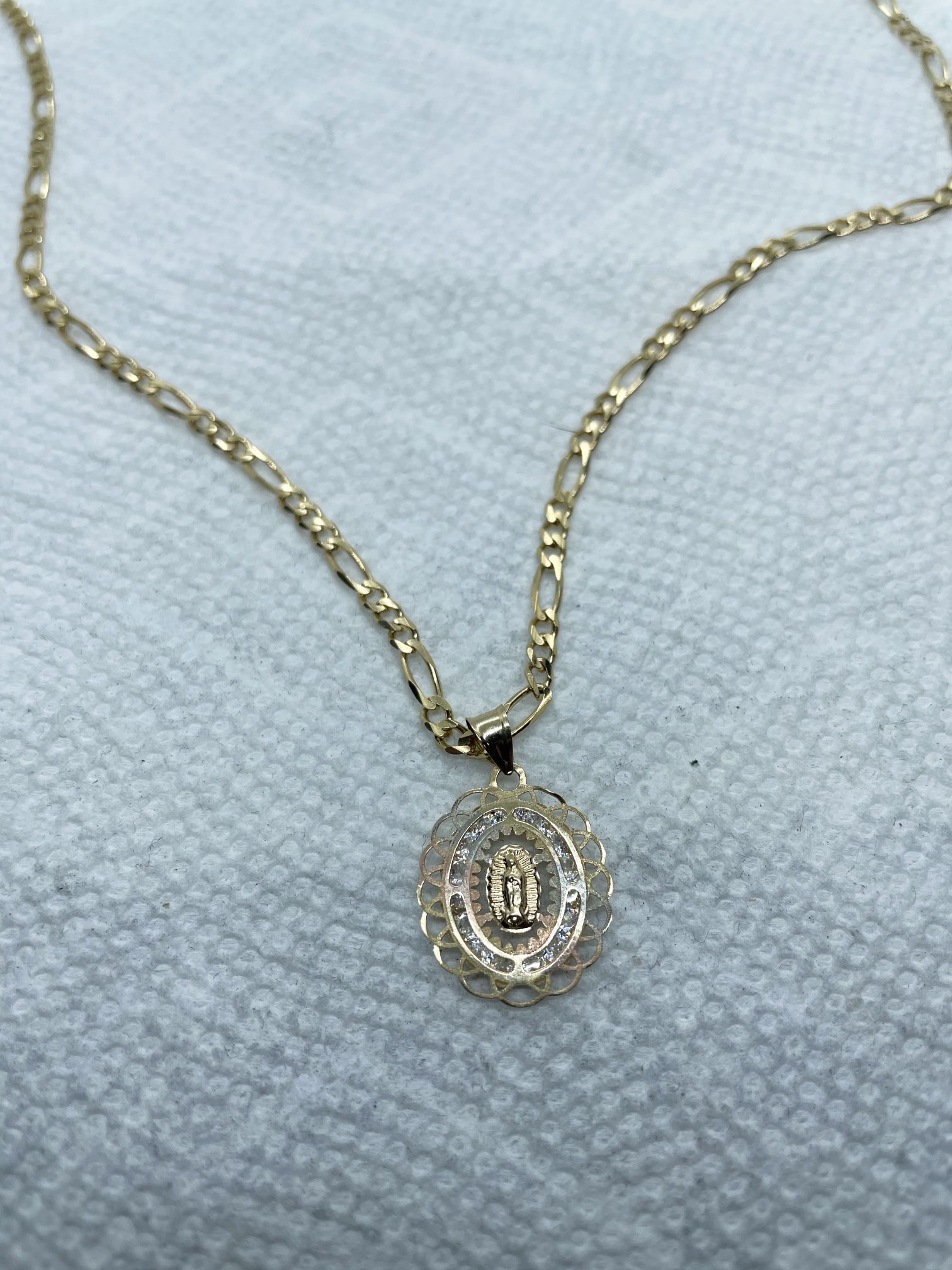 14k solid Figaro chain and Virgen María charm for Sale in Cave Creek ...
