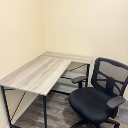 L-Shaped Desk and Chair