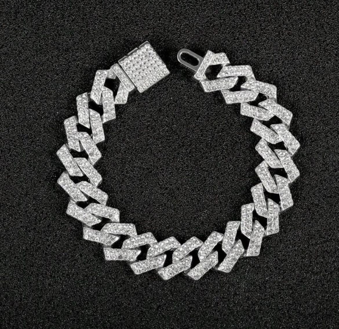Men’s 14mm Moissanite Bracelet 8inch