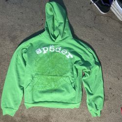 Green Sp5der Worldwide Tracksuit Set - Hoodie & Joggers (Size M)
