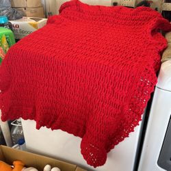 New Knitted Blanket Red