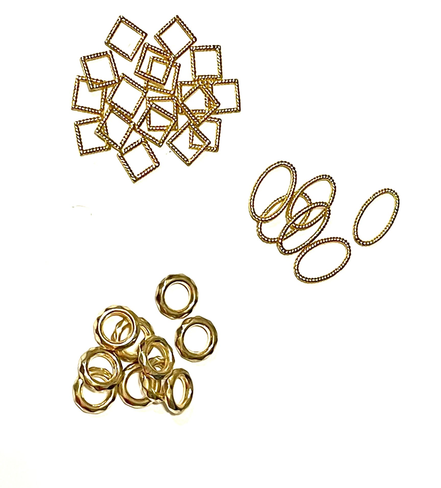 Gold Tone Geometric Beads