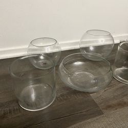 [Set of 5] Assorted Low Profile Glass Vases  ✨In mint condition / Sprite Can for Size Comparison  