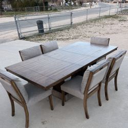 (6) Chair Wood Dining Table 