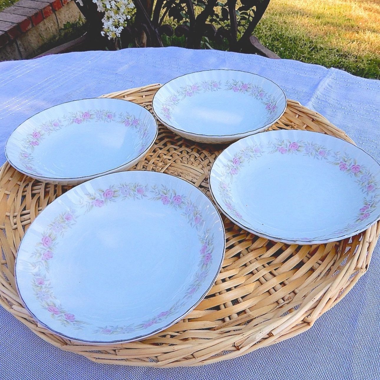 Floral Pink Fruit/Dessert Plates