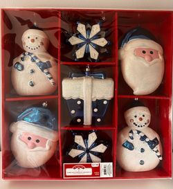 Holiday Time Jumbo Shatterproof Christmas Ornaments-Blue 9-Piece Set 🎄Read Full Description Below
