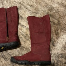 Keen Crimson Red Suede Mid Calf Boots