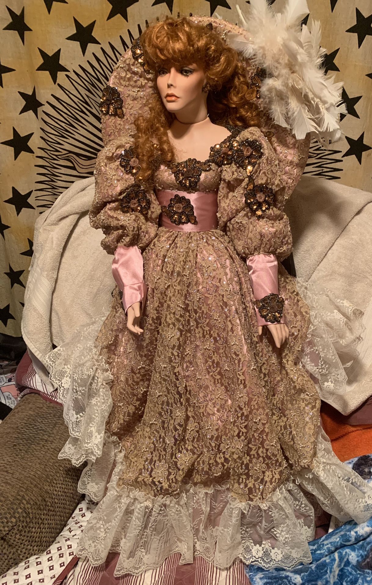 Vintage 42in Porcelain Stormy Collectible Doll