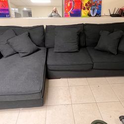 Ashley Furniture- 2 Piece Sectional Sofa with Chaise Lounge - fabric color ink