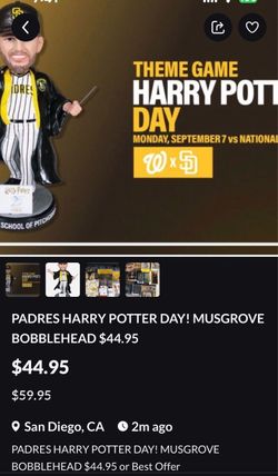 PADRES HARRY POTTER DAY! MUSGROVE BOBBLEHEAD $44.95