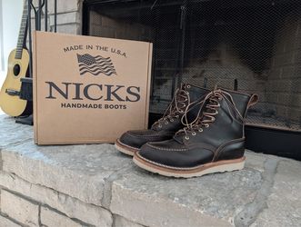Nicks Brown Waxed Flesh Moc Toe 7" Size 12D