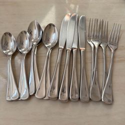 16pc Hampton Geneva-Glossy Flatware Set Stainless 18/10, 199, 227, Bevel Front