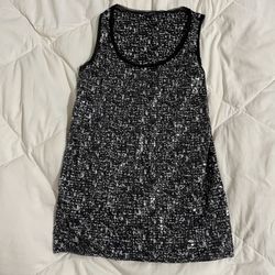 Women’s Ann Taylor Black And White Sequence Sleeveless Tank Top Size Petite xs $15