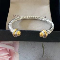 David Yurman Silver and Gold Cable Bracelet