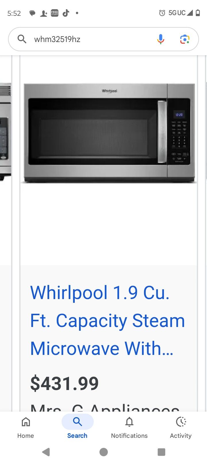 Whirlpool Microwave