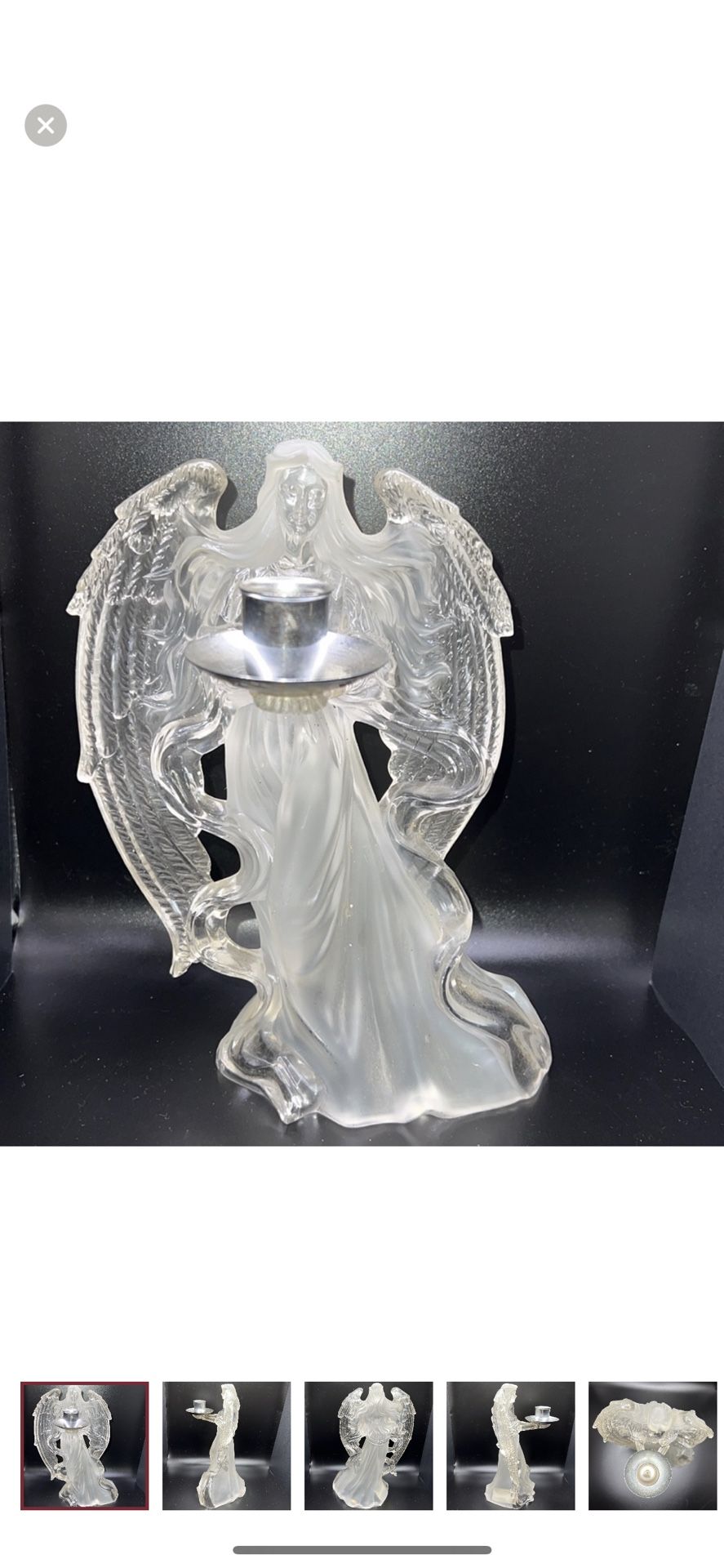Plastic Frosted Angel Candle Holder
