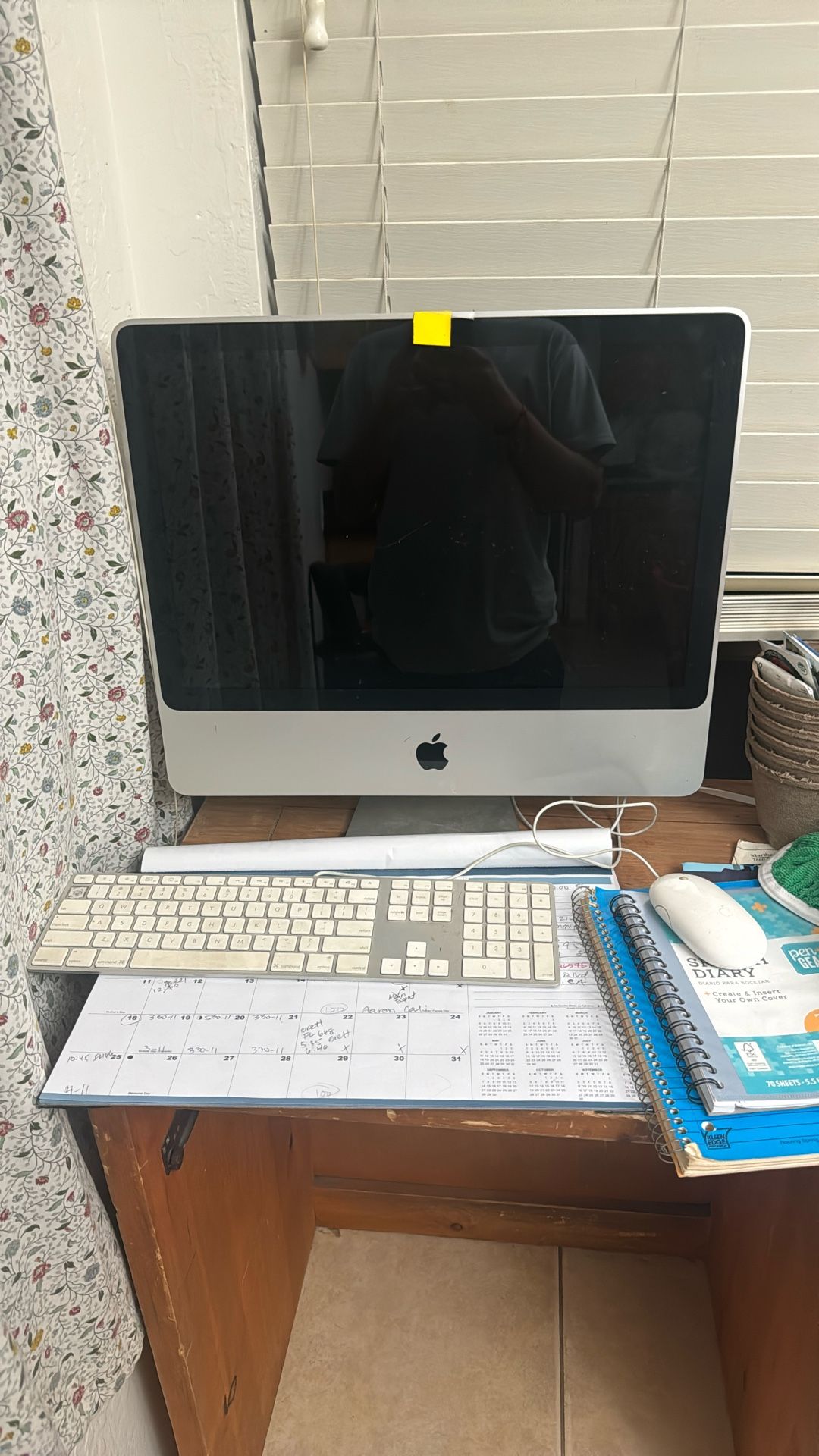 Apple Dell monitor, mouse and keyboard