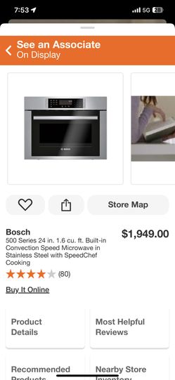  Bosch 500 Series 24 in. 1.6 cu. ft. Built-in Microwave in Stainless Steel   