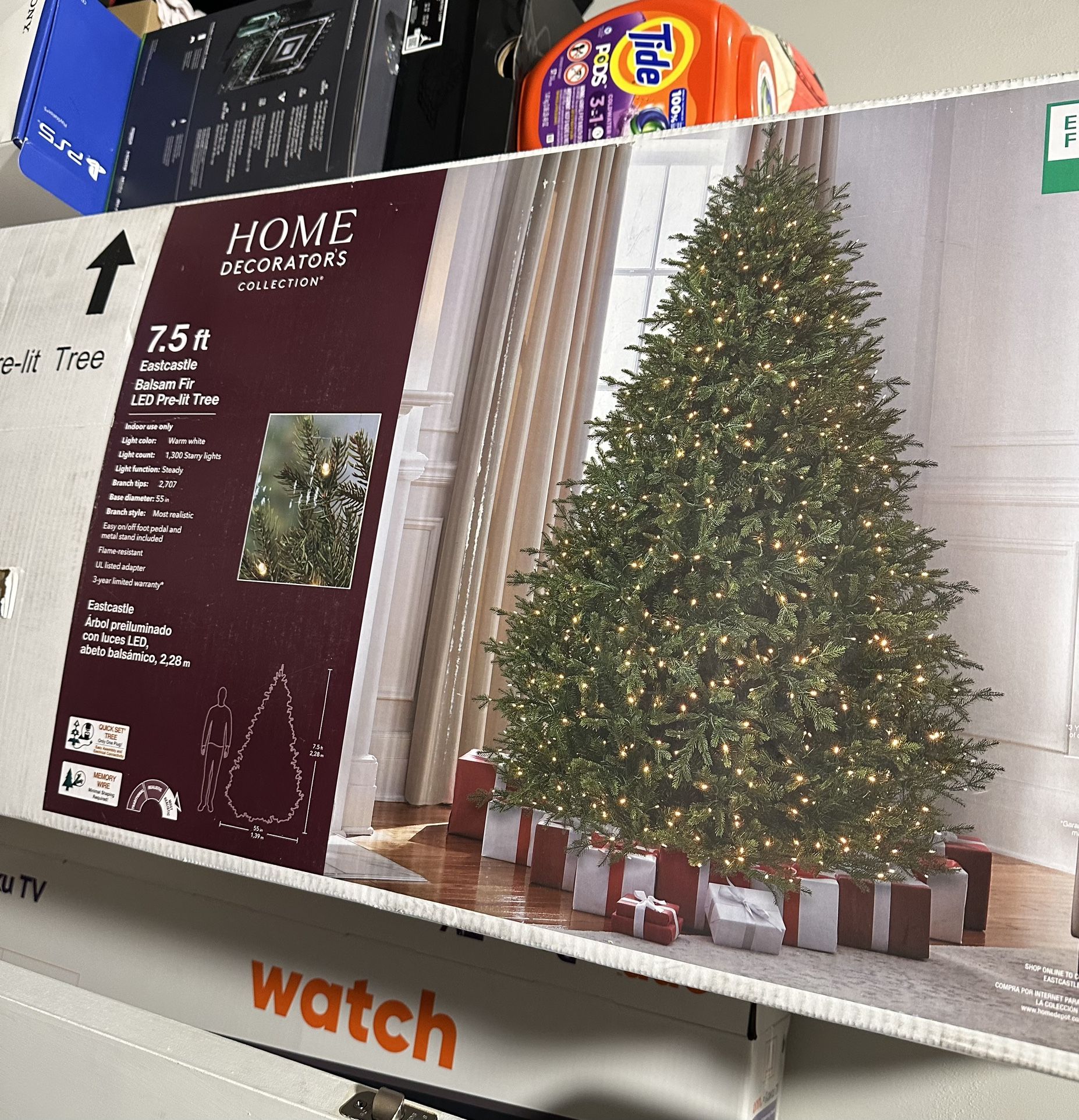 7.5 ft. Eastcastle Balsam Fir PreLit Christmas Tree for Sale in