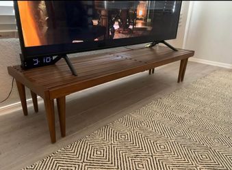 Mid Century Modern Expandable Slat Bench / Coffee Table