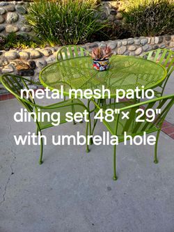 Metal mesh outdoor patio dining set 5pcs