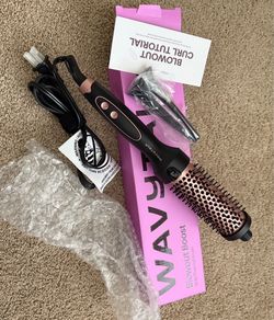 Wavytalk Blowout Boost Thermal Brush, 1.5 inch Heated Round Brush Curling Iron for Blowout Look, Dual Voltage, Ceramic Tourmaline, Ionic Technology, 5