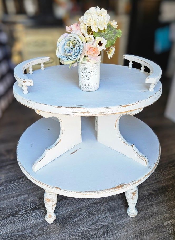 Round Two Tier Side/ End Table