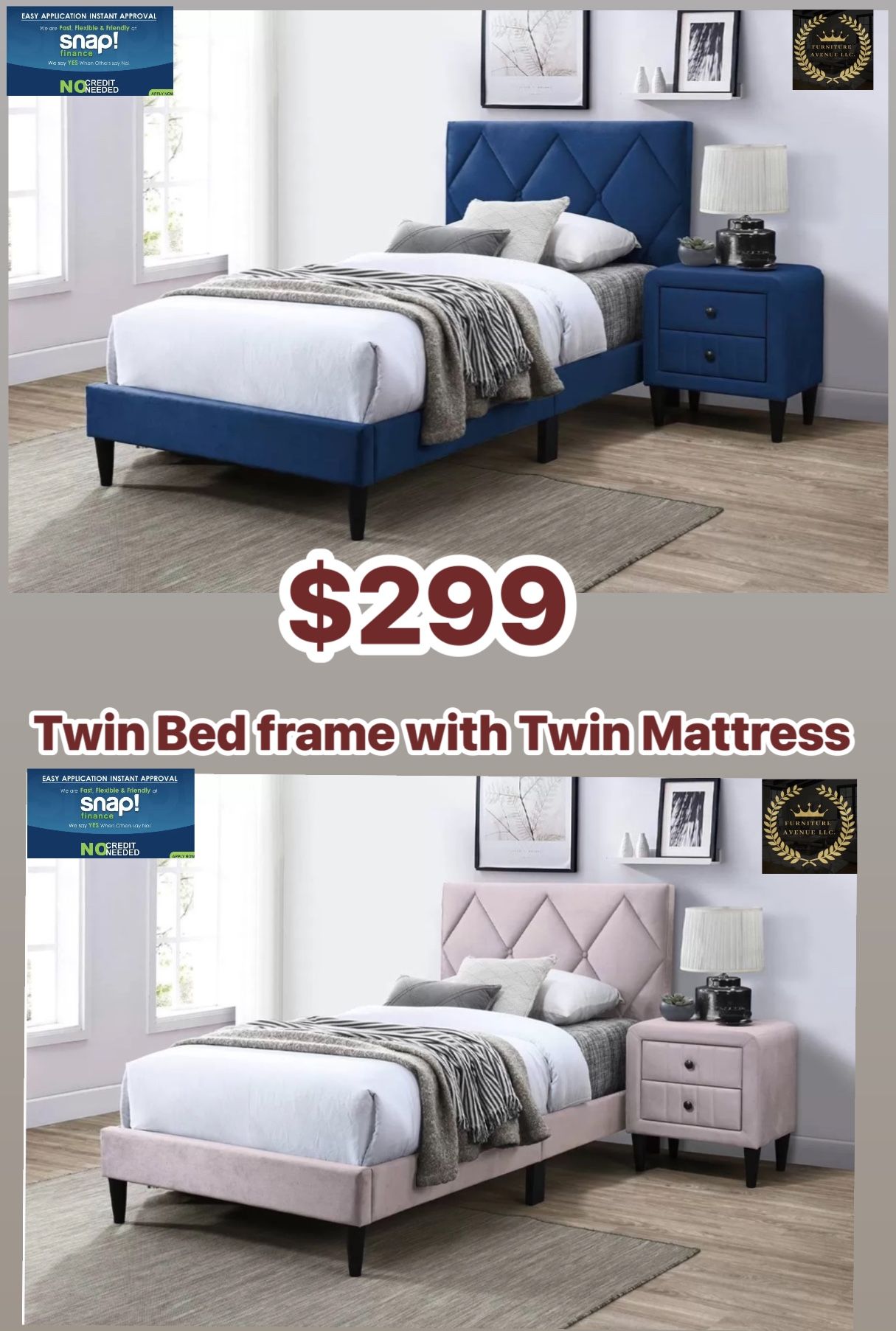 Twin Bed Frame With Free Twin Mattress