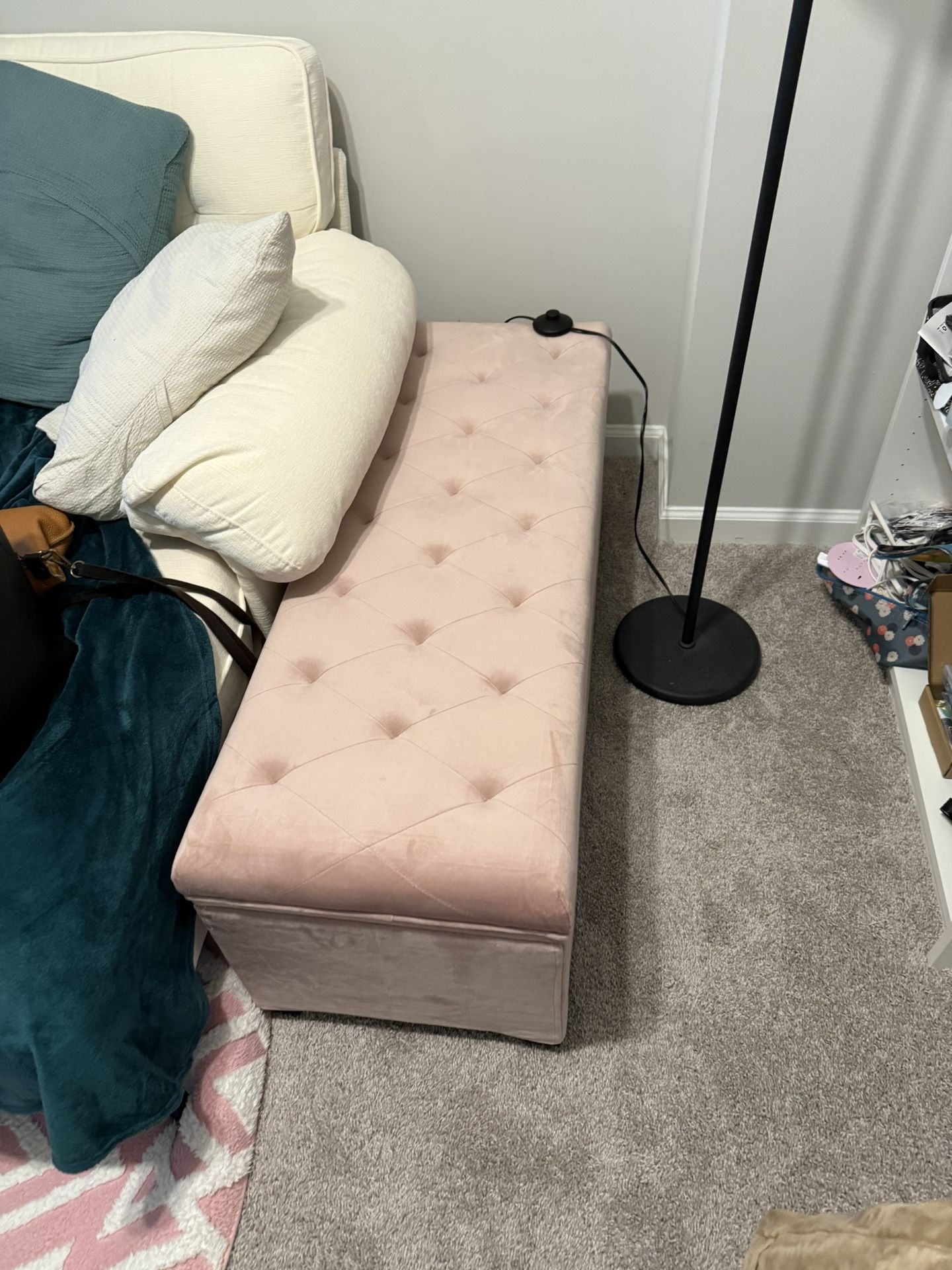 Pink Storage Ottoman